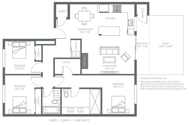 3x2 A Renovated I-003 floor plan